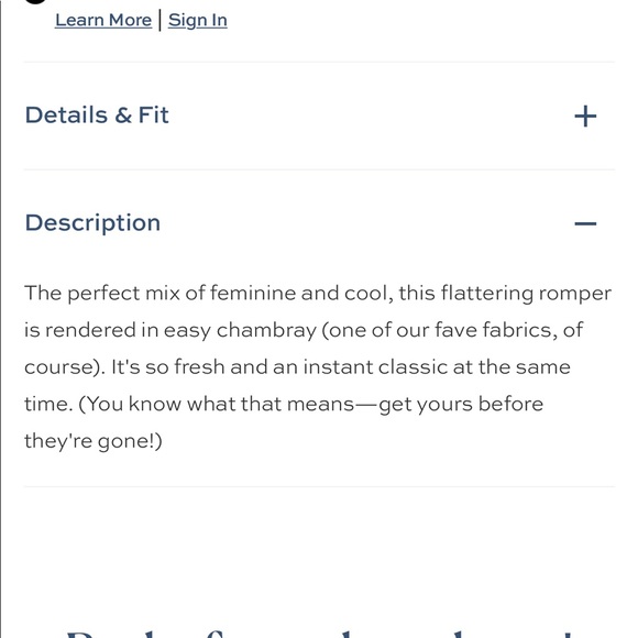 NWT Draper James Chambray Flutter Romper - Picture 5 of 9